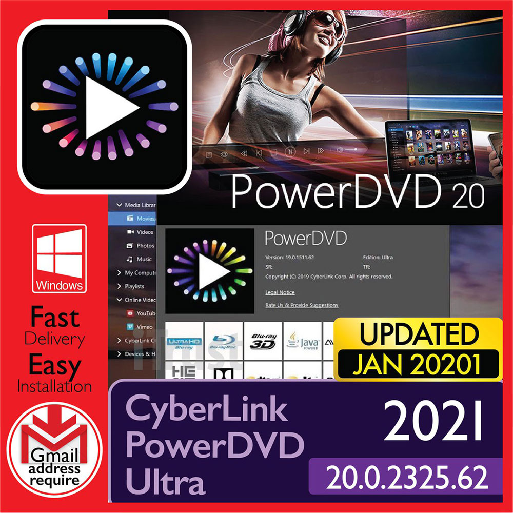 Cyberlink PowerDVD Ultra 20Full Version Lifetime Activated Fast Delivery