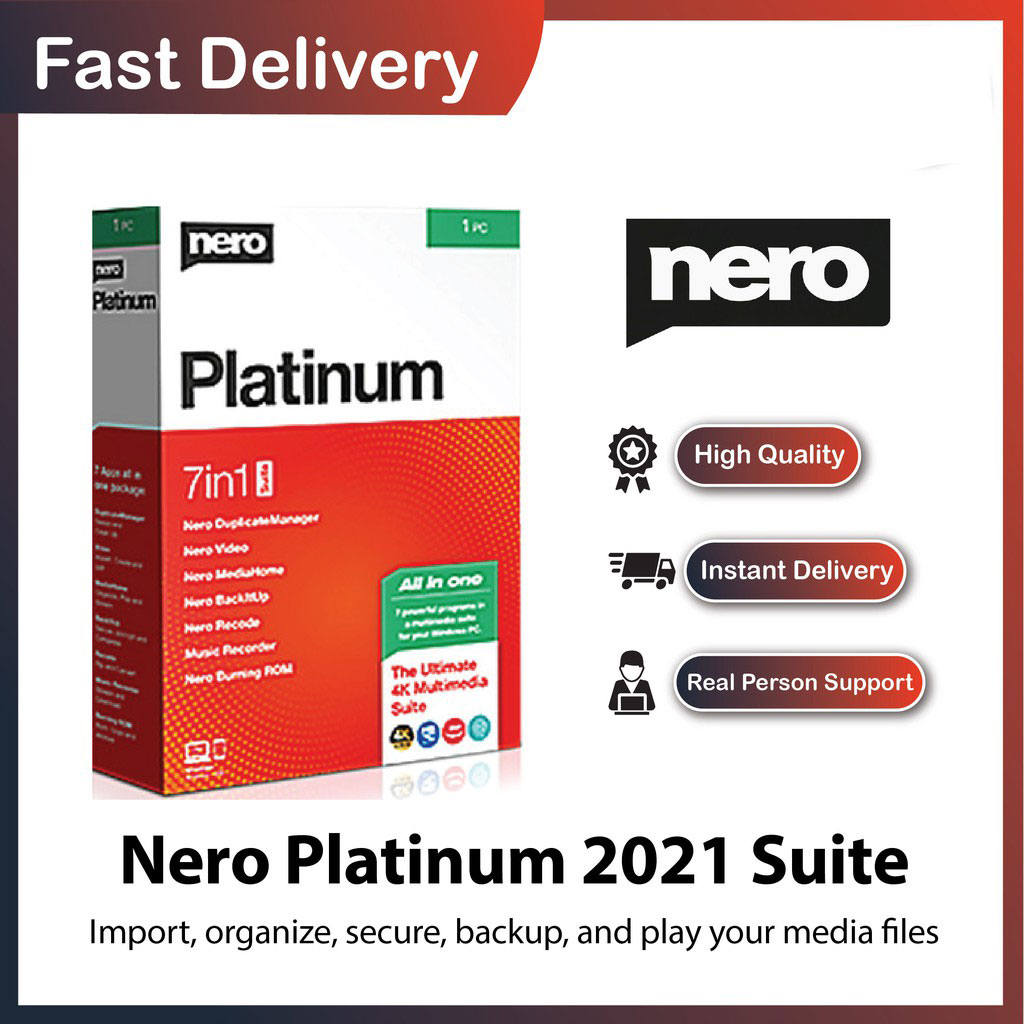 Nero Platinum 2021 Suite v23.0.1 | 7 in 1 | Lifetime License  – Full Version [ Windows OS ]